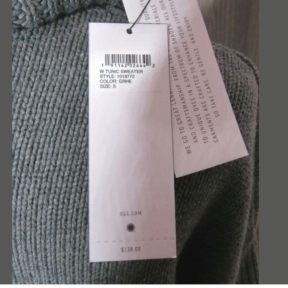 UGG Womens Cotton-Cashmere Tunic Cowl Neck SweateR - Picture 4 of 5